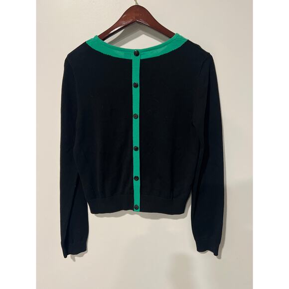 H&M Navy Blue & Green Scallop Trim Sweater, Size 6, KB373 - Picture 2 of 5